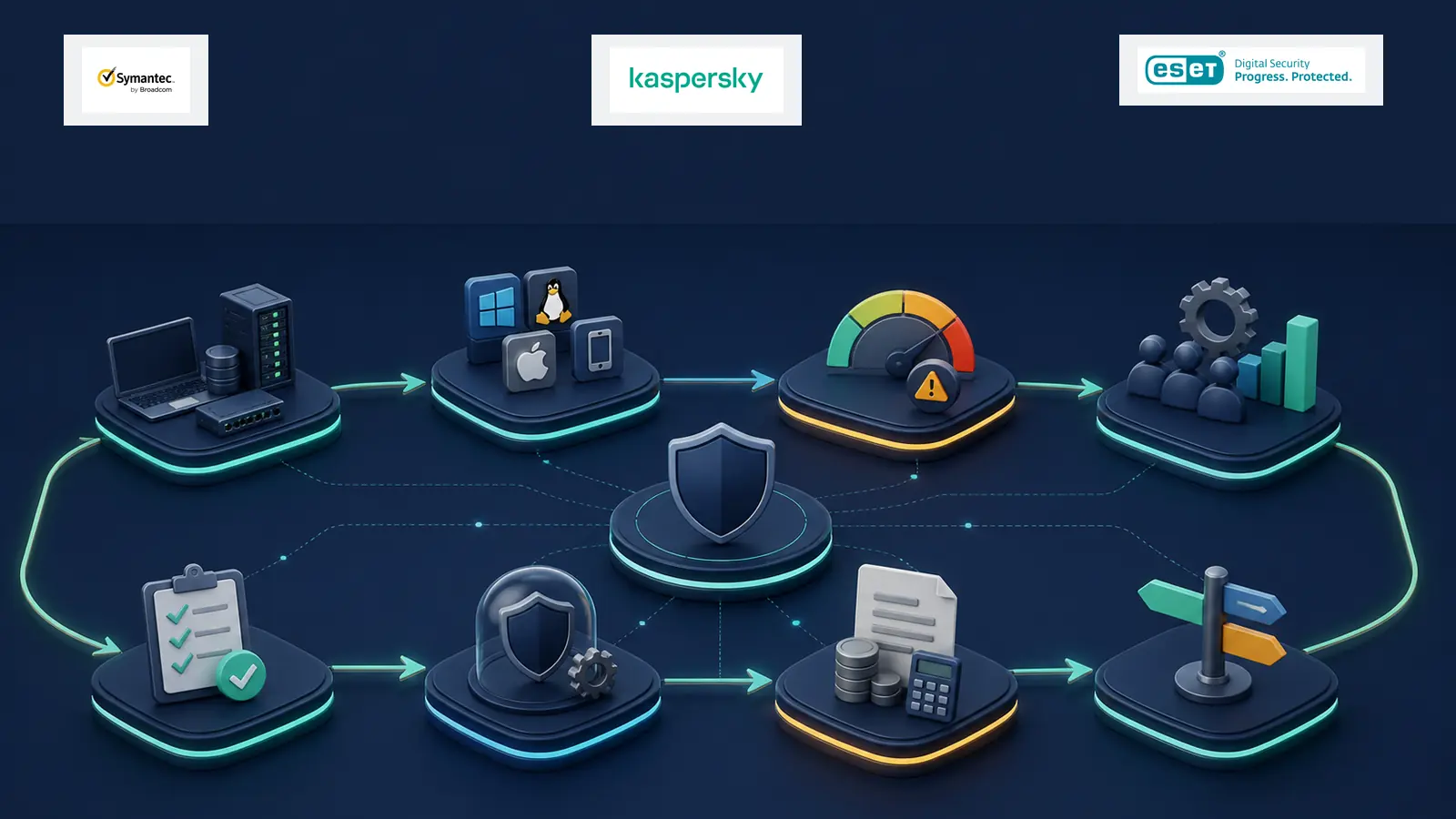فرایند انتخاب آنتی ویروس سازمانی از Inventory و سیستم‌عامل تا ریسک، Pilot، Licensing و تصمیم نهایی