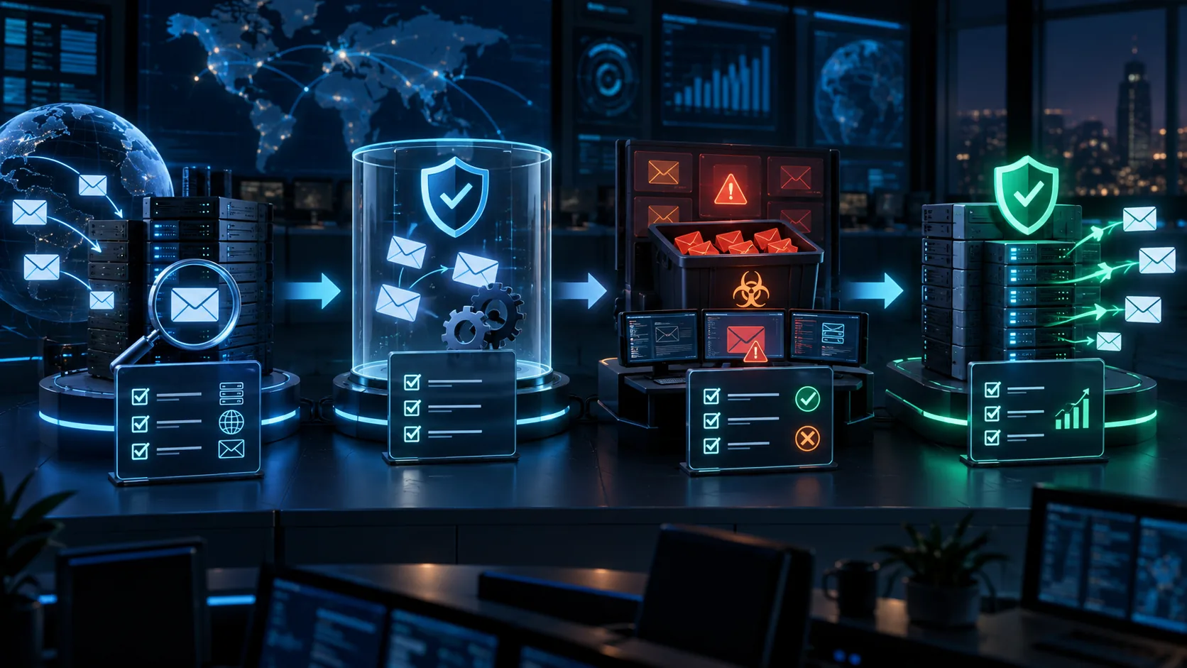مسیر اجرای امنیت ایمیل Symantec از ارزیابی و پایلوت تا کنترل قرنطینه و بهره‌برداری سازمانی